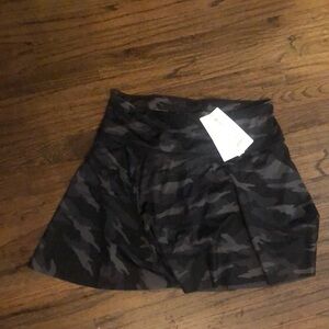 Athleta Black Pleated Skater Mini Skirt